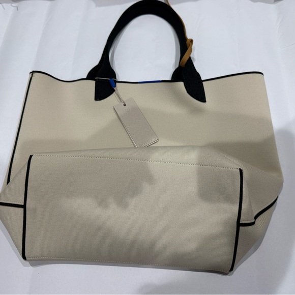 Rothy's Lightweight tote & The Wallet Wristlet in the Black Portobello Stripe - Picture 5 of 11